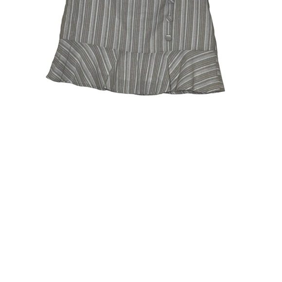 Steel Mill Co Women Skirt Fashion On Earth Linen Blend Ruffle Stiped  Large NWT - Picture 3 of 7